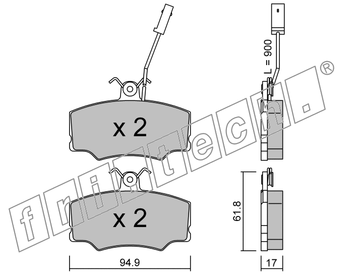 KIT PASTIGLIE FRENO FRI-TECH 078.0 Alfa 33 (90>95)(Gir)