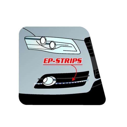 73634  EP-Strips, fondo nero, 12V - 24 Led - 2x50 cm - Bianco