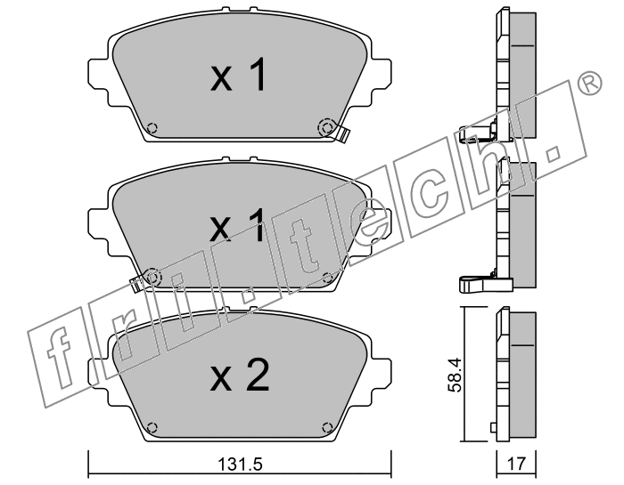 KIT PASTIGLIE FRENO FRI-TECH 480.1 Honda Accord(No1,6)(98>03)