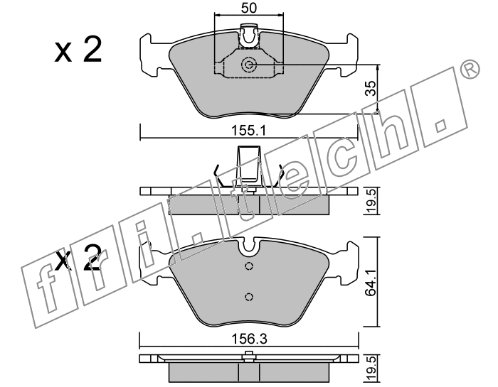 KIT PASTIGLIE FRENO FRI-TECH 216.0 Bmw Serie 5 (95>)(Ate)