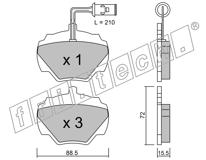 KIT PASTIGLIE FRENO FRI-TECH 362.1 (P) Land Rover Discovery(89>94)