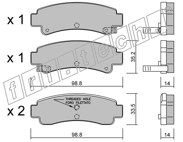 KIT PASTIGLIE FRENO FRI-TECH 417.0 (P) Nissan Sunny 1,6I 16V (86>91)