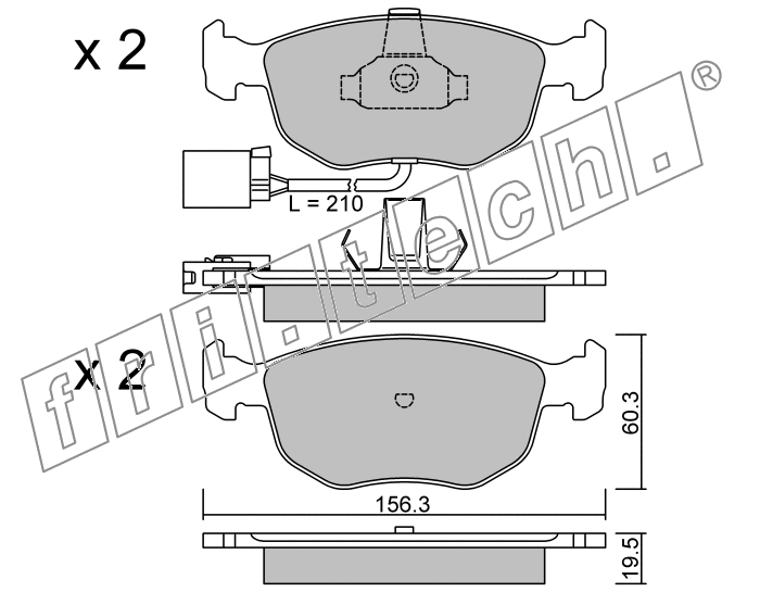 KIT PASTIGLIE FRENO FRI-TECH 672.1 Ford Mondeo 2.0 16v (93>97)