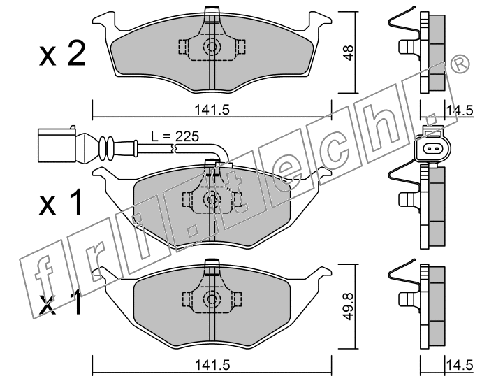 KIT PASTIGLIE FRENO FRI-TECH 354.1 Audi A2 Tdi (01->)