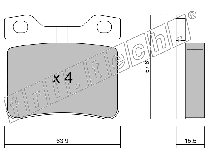 KIT PASTIGLIE FRENO FRI-TECH 199.1 (P) Peugeot 406 (96>)(Ate)