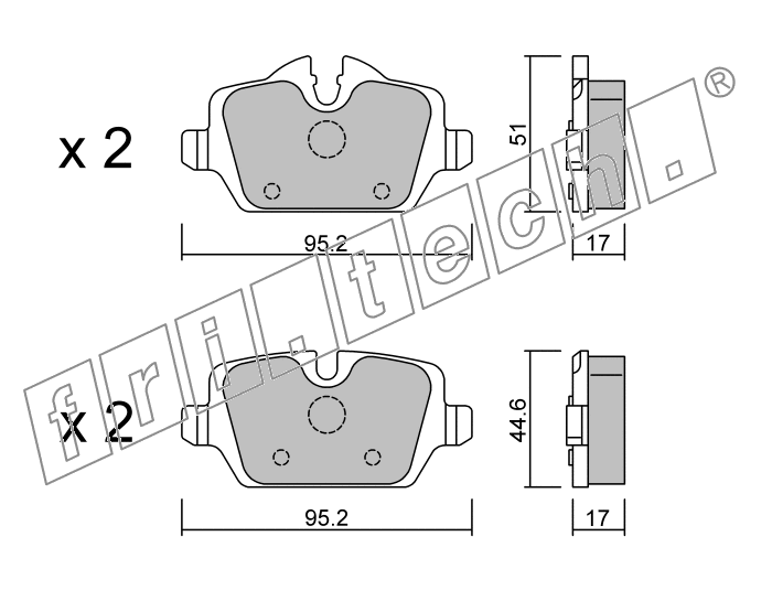 KIT PASTIGLIE FRENO FRI-TECH 657.0 (P) Bmw serie 1 (04>)