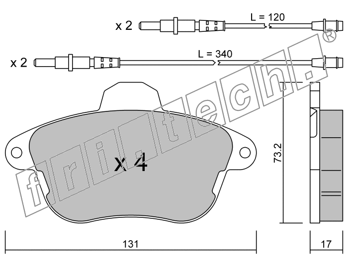 KIT PASTIGLIE FRENO FRI-TECH 191.0 Peugeot 605 (91>)(Bdx)