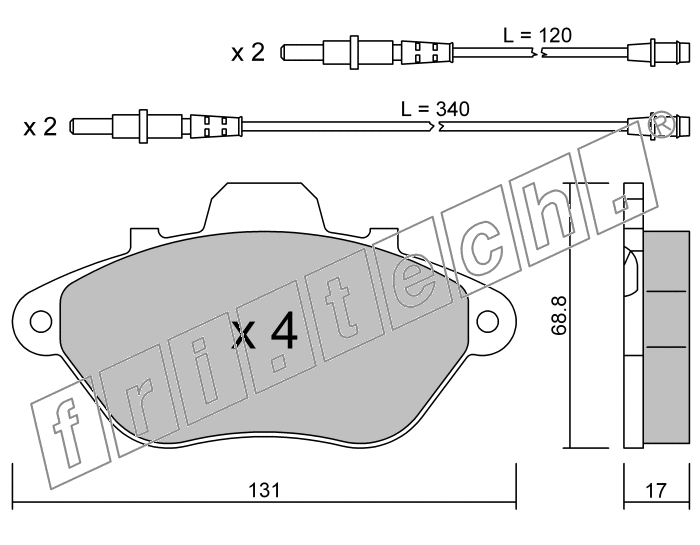 KIT PASTIGLIE FRENO FRI-TECH 192.0 Peugeot 605 (>91)