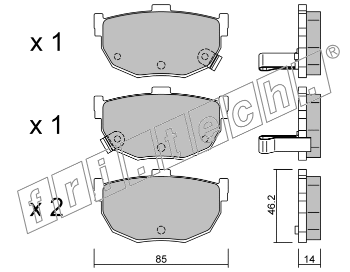 KIT PASTIGLIE FRENO FRI-TECH 371.0 (P) Hyundai Coup&eacute;