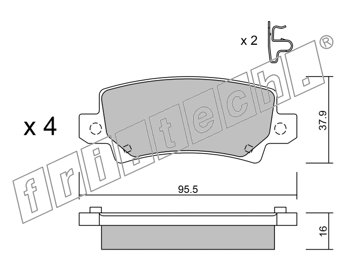 KIT PASTIGLIE FRENO FRI-TECH 463.0 (P) Toyota Corolla Tt (02>)(Gir)