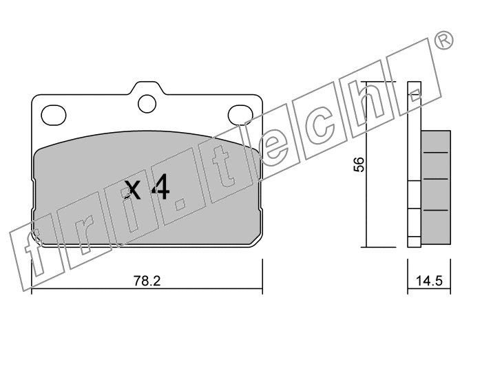 KIT PASTIGLIE FRENO FRI-TECH 456.0 Toyota Corolla 1.2-1,3 (71>79)