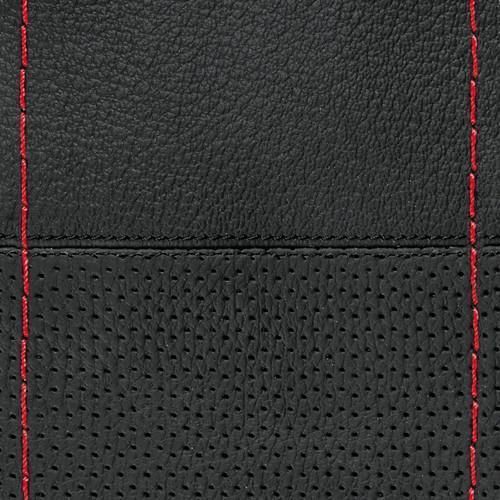 32999M Sport, coprivolante in pelle naturale - L - Ø 37/39 cm - Nero CUCITURE ROSSE