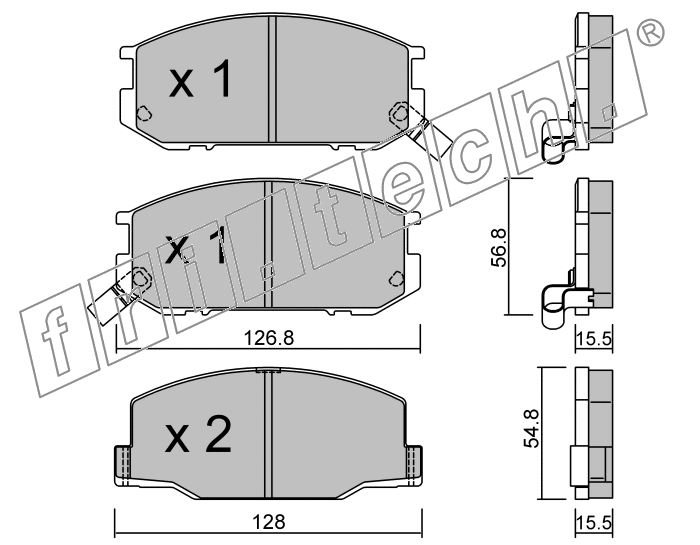 KIT PASTIGLIE FRENO FRI-TECH 440.0 Toyota Previa 2,4 (90>99)(S/Abs)
