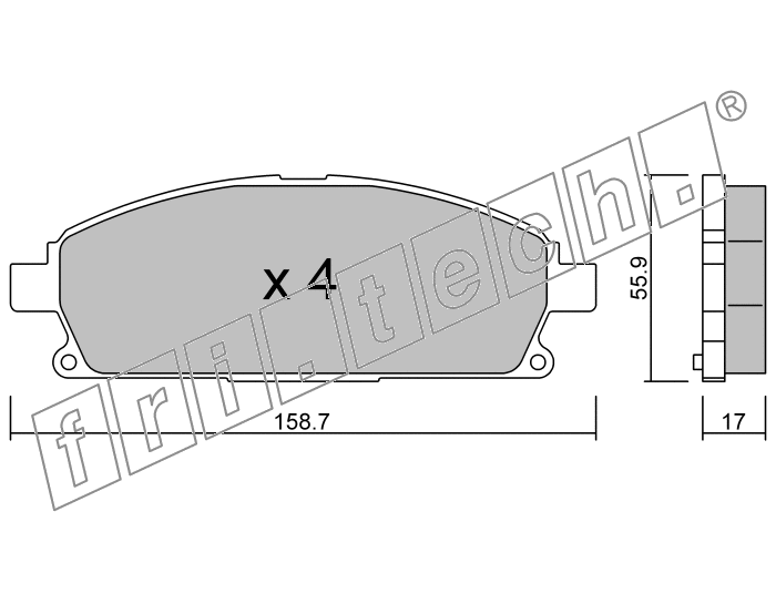 KIT PASTIGLIE FRENO FRI-TECH 421.0 Nissan X-Trail Tt (01>)