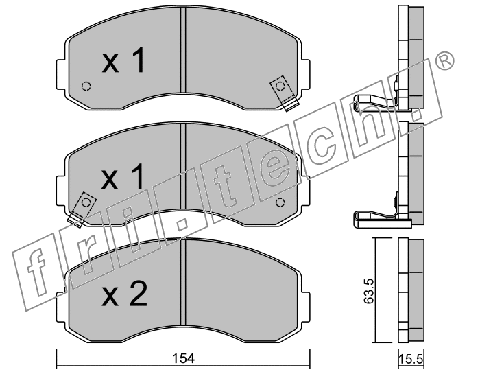 KIT PASTIGLIE FRENO FRI-TECH 386.0 Kia K2500 2,5Td-K2700(98>)