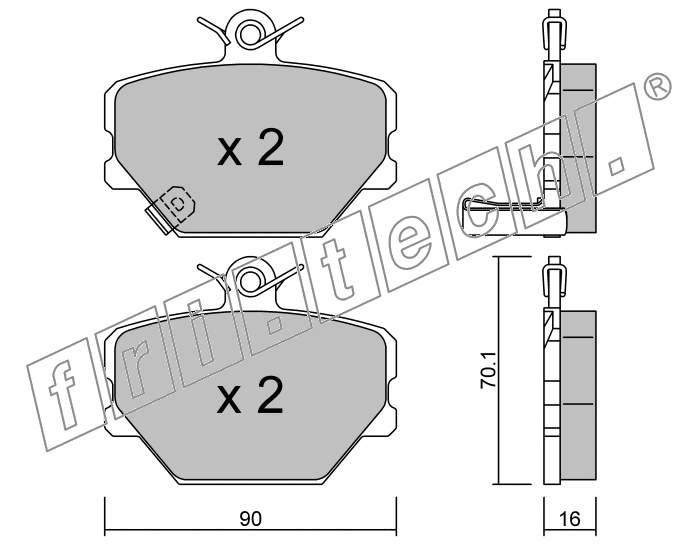 KIT PASTIGLIE FRENO FRI-TECH 350.0 Mcc Smart Fortwo (98>)
