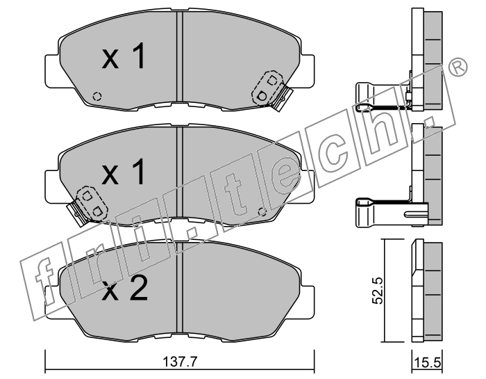 KIT PASTIGLIE FRENO FRI-TECH 393.1 Honda Civic (93>95)