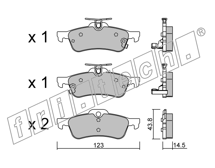 KIT PASTIGLIE FRENO FRI-TECH 572.1 (P) Toyota Yaris (France) (06>)