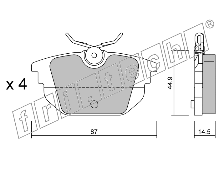 KIT PASTIGLIE FRENO FRI-TECH 308.0 (P) Alfa 145-Bravo(98>00)(Gir)