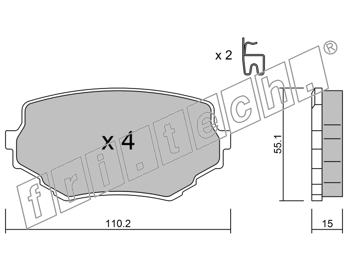 KIT PASTIGLIE FRENO FRI-TECH 258.0 Suzuki Vitara - Tdi (94>)(Ake)