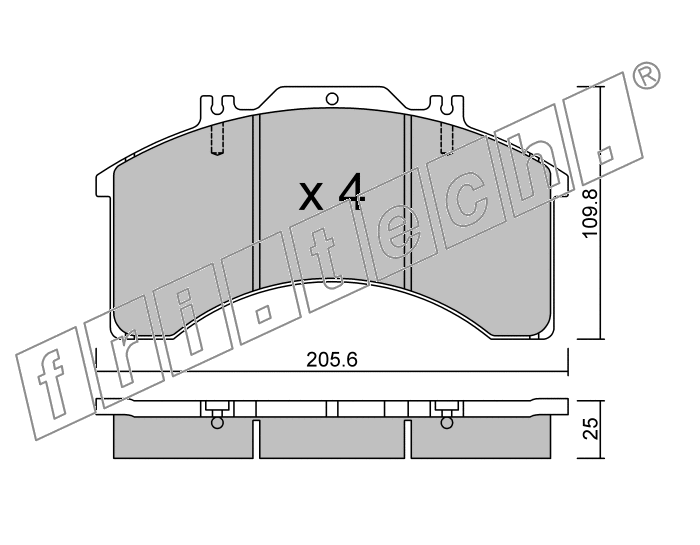 KIT PASTIGLIE FRENO FRI-TECH 596.0 Iveco Eurocargo 120 (91>00)(Kno)