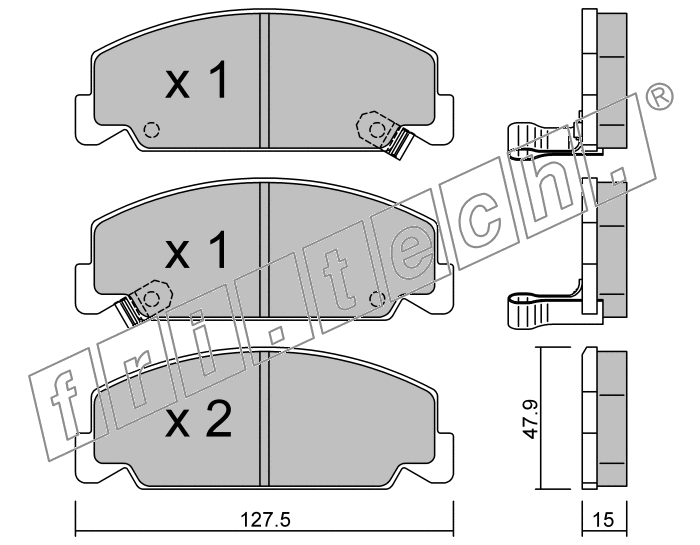 KIT PASTIGLIE FRENO FRI-TECH 392.0 Honda Civic Shuttle 1,4-1,5(87>91)