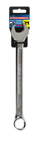 Chiave combinata - 21 mm  DIN 3113 A. In acciaio cromo vanadio.Confezione singol