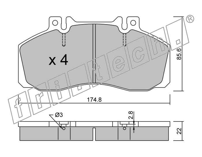 KIT PASTIGLIE FRENO FRI-TECH 276.0 Mercedes Furgoni (86>)(Per)