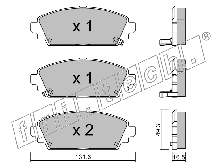 KIT PASTIGLIE FRENO FRI-TECH 479.0 Honda Accord 1,6(98>03)(Gir)