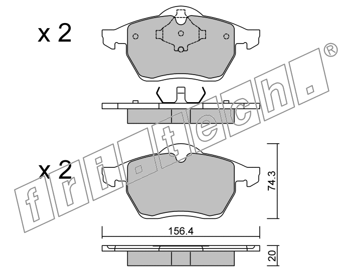 KIT PASTIGLIE FRENO FRI-TECH 288.0 Ford Galaxi-Sharan-Alhambra (Ate)