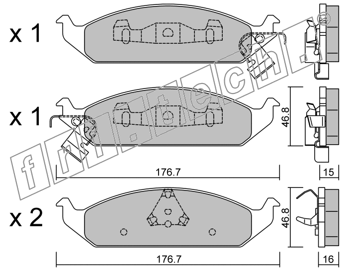 KIT PASTIGLIE FRENO FRI-TECH 364.0 Chrysler Status (Ja)2.0-16V(95>01)