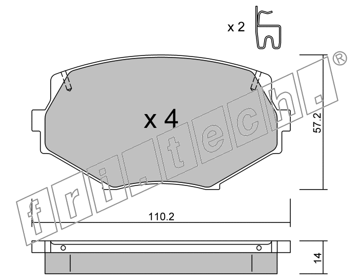 KIT PASTIGLIE FRENO FRI-TECH 488.0 Mazda Mx5 Tt (94>)