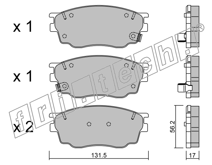 KIT PASTIGLIE FRENO FRI-TECH 491.0 Mazda 6 1,8I 16V (02>)