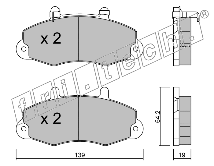 KIT PASTIGLIE FRENO FRI-TECH 201.1 Ford Transit 80 Td (98>99)(Bdx)