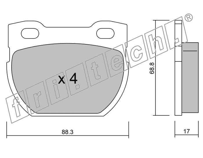 KIT PASTIGLIE FRENO FRI-TECH 363.1 (P) Land Rover Defender 110 (01>)