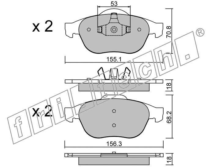 KIT PASTIGLIE FRENO FRI-TECH 345.0 Renault Laguna Tt (16-17)(01>)