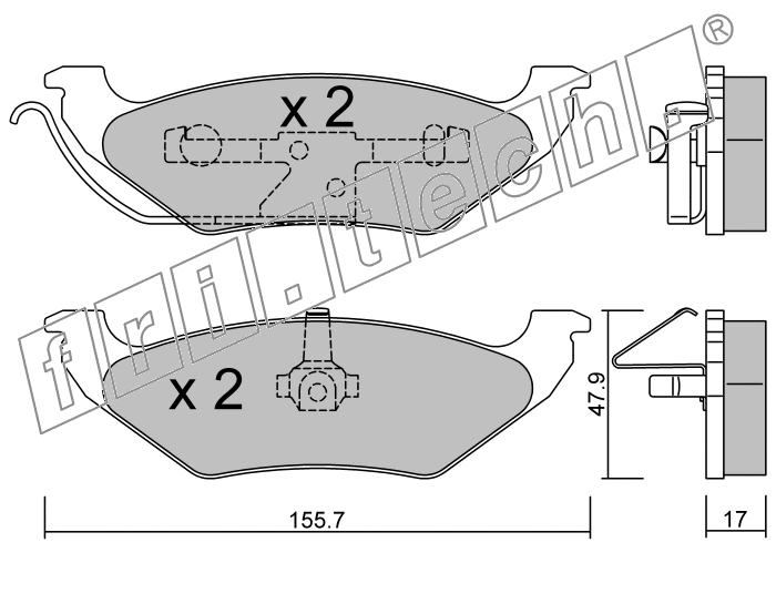 KIT PASTIGLIE FRENO FRI-TECH 640.0 (P) Chrysler Voyager II (98>00)