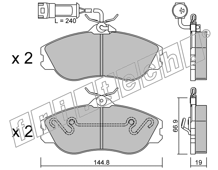 KIT PASTIGLIE FRENO FRI-TECH 679.1 Audi 100 2.2i Turbo-2.5 TDI(82>90)