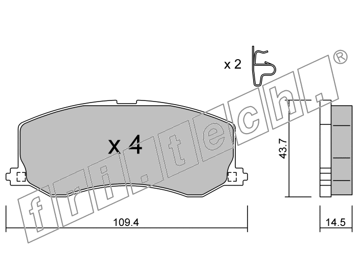 KIT PASTIGLIE FRENO FRI-TECH 432.0 Suzuki Swift 1,0-1,3 (89>98)