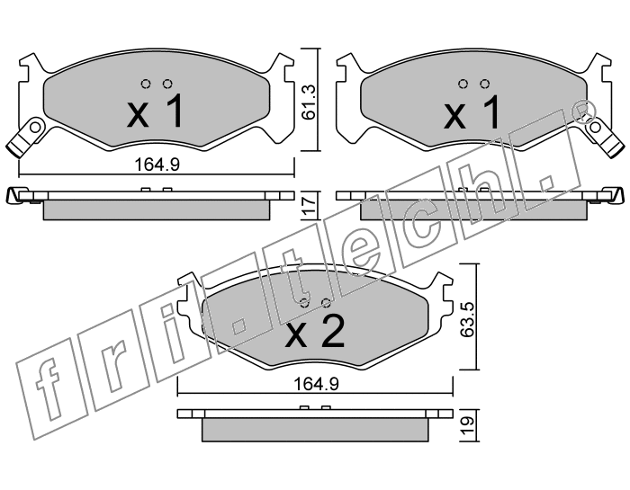 KIT PASTIGLIE FRENO FRI-TECH 298.0 Chrysler Voyager (Ruote 15)(K-H)