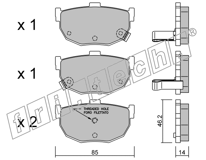 KIT PASTIGLIE FRENO FRI-TECH 371.1 (P) Nissan 200 Sx 2,0I 16V-T (94>)