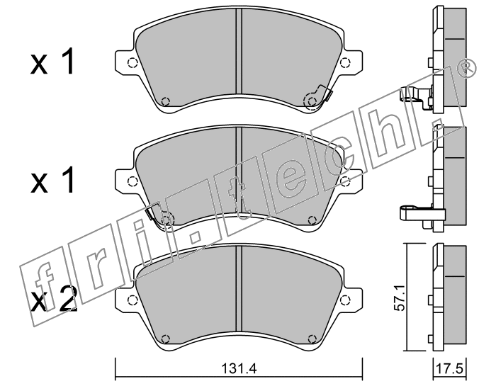 KIT PASTIGLIE FRENO FRI-TECH 462.0 Toyota Corolla(No Verso)(02>)(Gir)