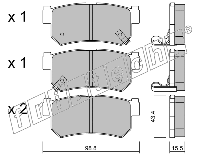 KIT PASTIGLIE FRENO FRI-TECH 535.0 (P) Ssangyong Rexton Tt (02>)