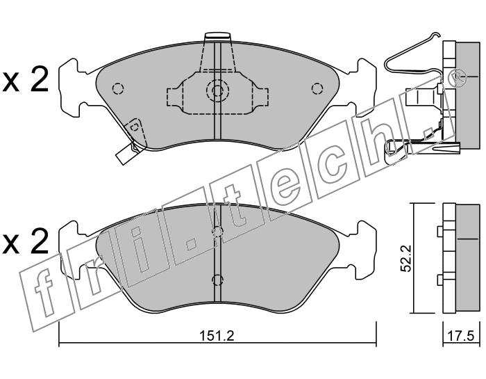 KIT PASTIGLIE FRENO FRI-TECH 380.0 Kia Clarus Tt (96>)