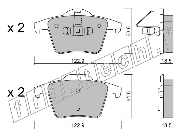 KIT PASTIGLIE FRENO FRI-TECH 704.0 (P) Volvo XC 90 (02>)