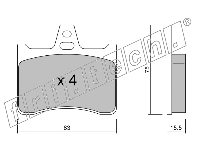 KIT PASTIGLIE FRENO FRI-TECH 547.0 (P) Citroen Xantia Sw(93>)-Xm(>00)