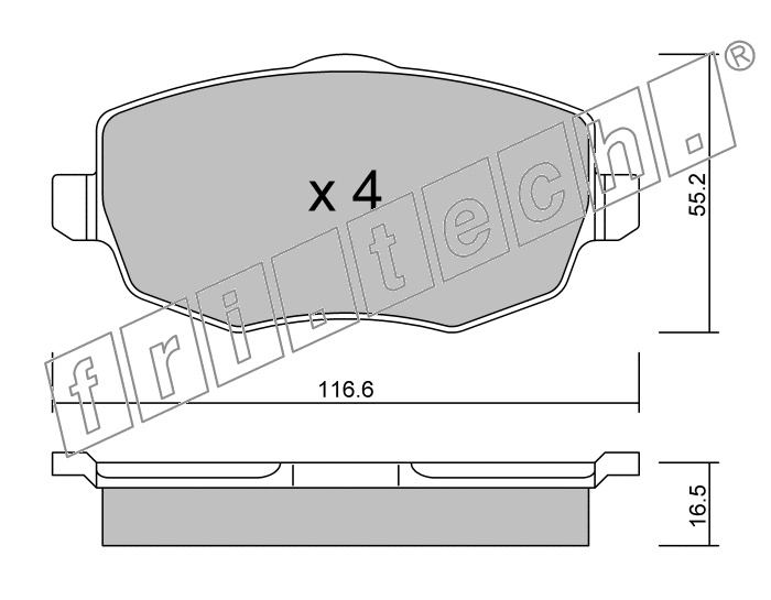 KIT PASTIGLIE FRENO FRI-TECH 544.0 Lancia Ypsilon 1,3 16v Mjet(03>07)