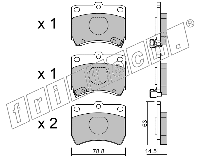 KIT PASTIGLIE FRENO FRI-TECH 379.0 Kia Pride 1,1(90>)-Mazda121(87>90)