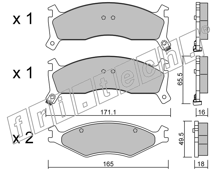 KIT PASTIGLIE FRENO FRI-TECH 384.0 Kia Sportage Tt (94>00)