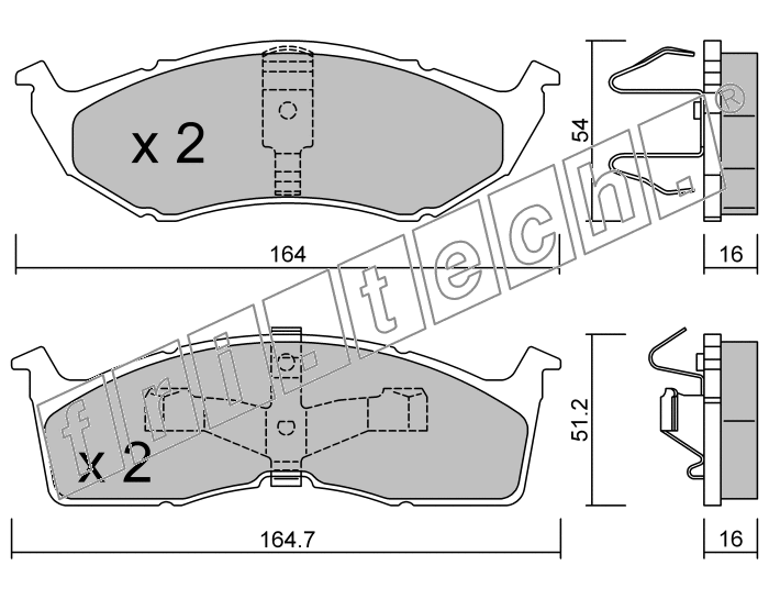 KIT PASTIGLIE FRENO FRI-TECH 365.1 Chrysler Neon (con ABS) (94>97)